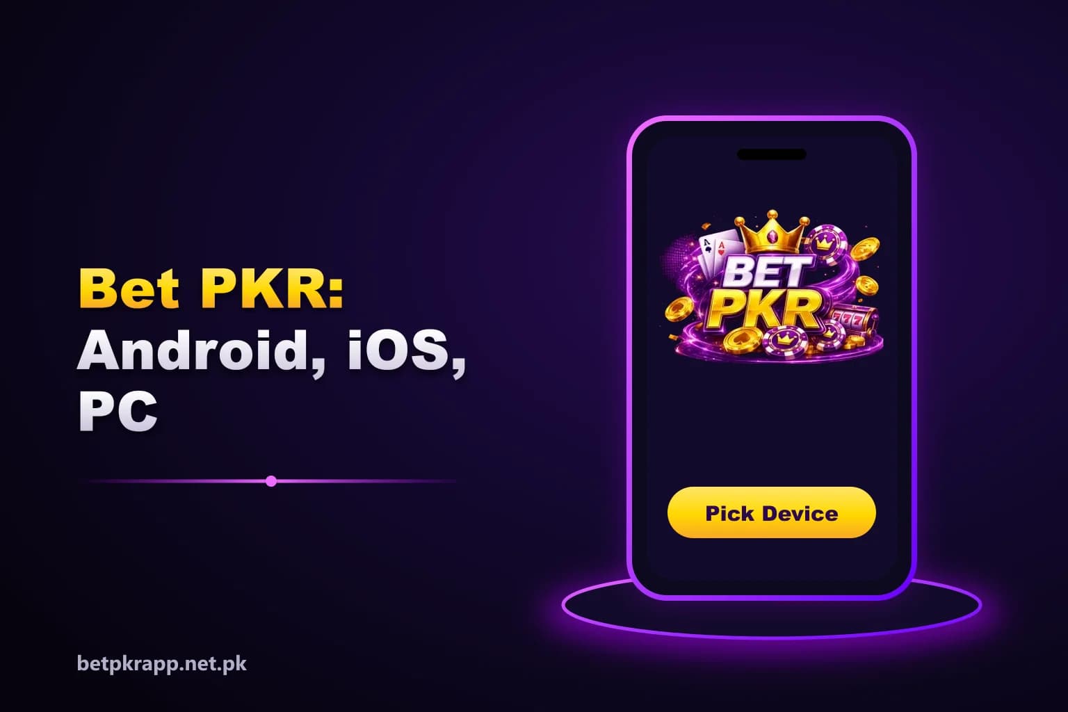 Betpkr app download options for Android, iPhone and PC shown side by side