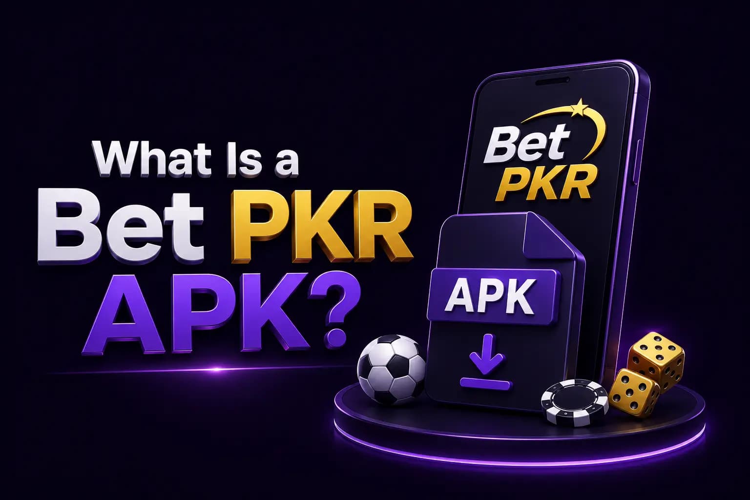 Bet PKR branded graphic showing the Android APK file used to install Bet PKR