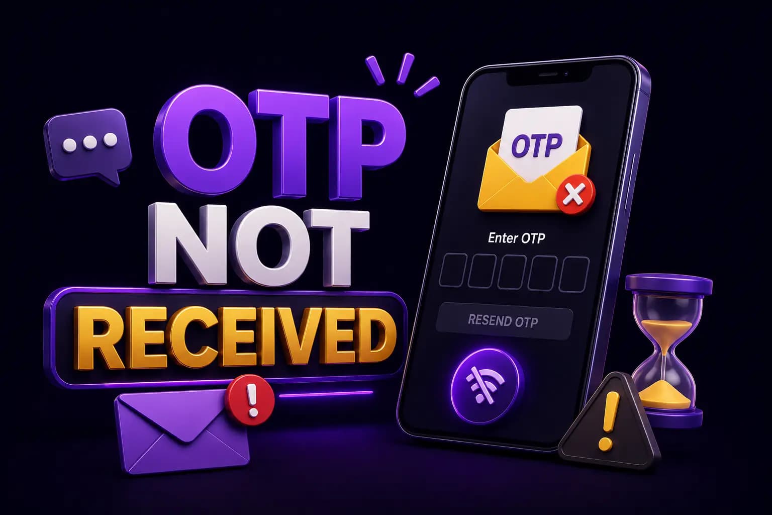 Bet PKR branded graphic showing a smartphone with an OTP verification screen that has not received a code