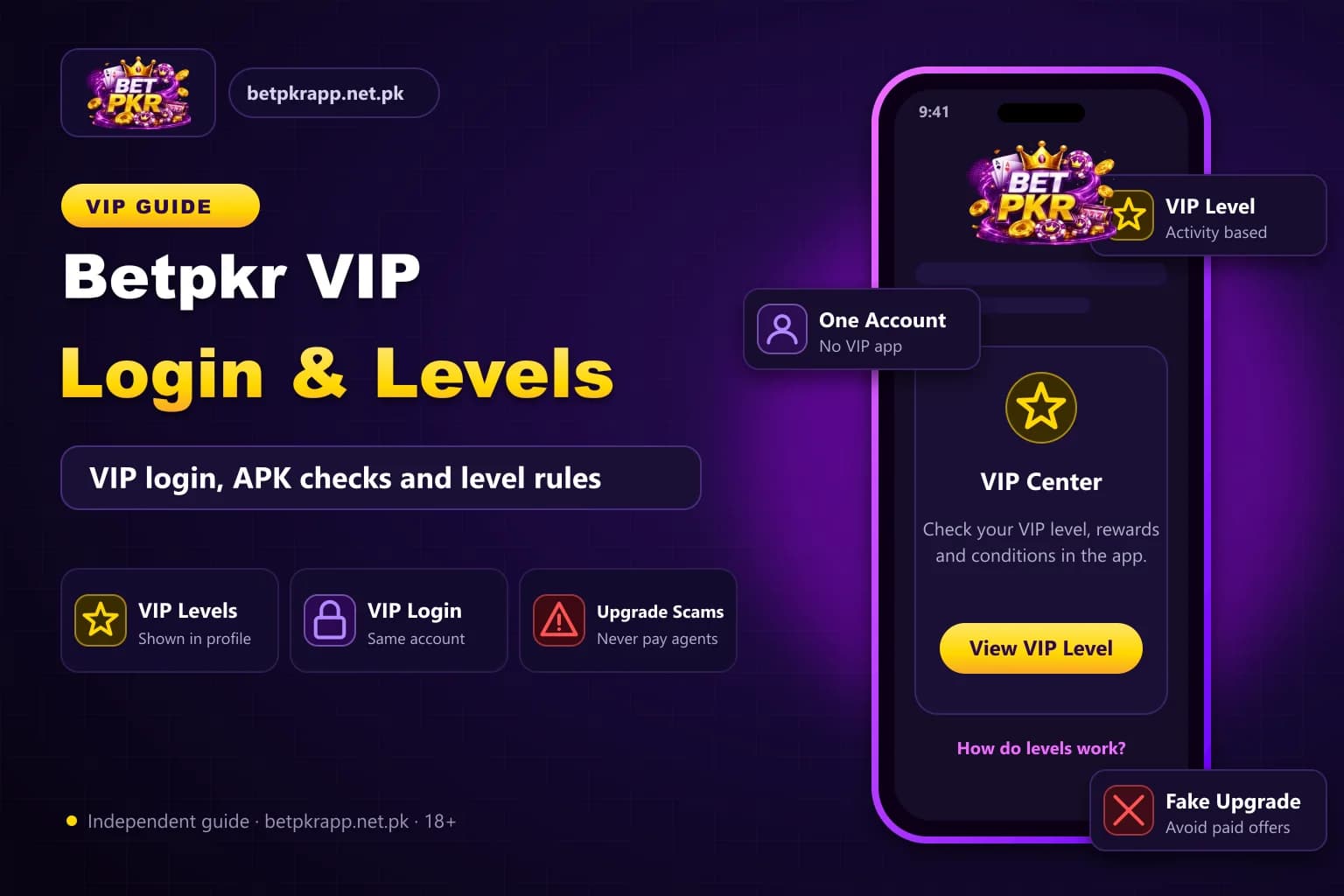 Betpkr VIP Login & Levels: VIP login, APK checks and level rules