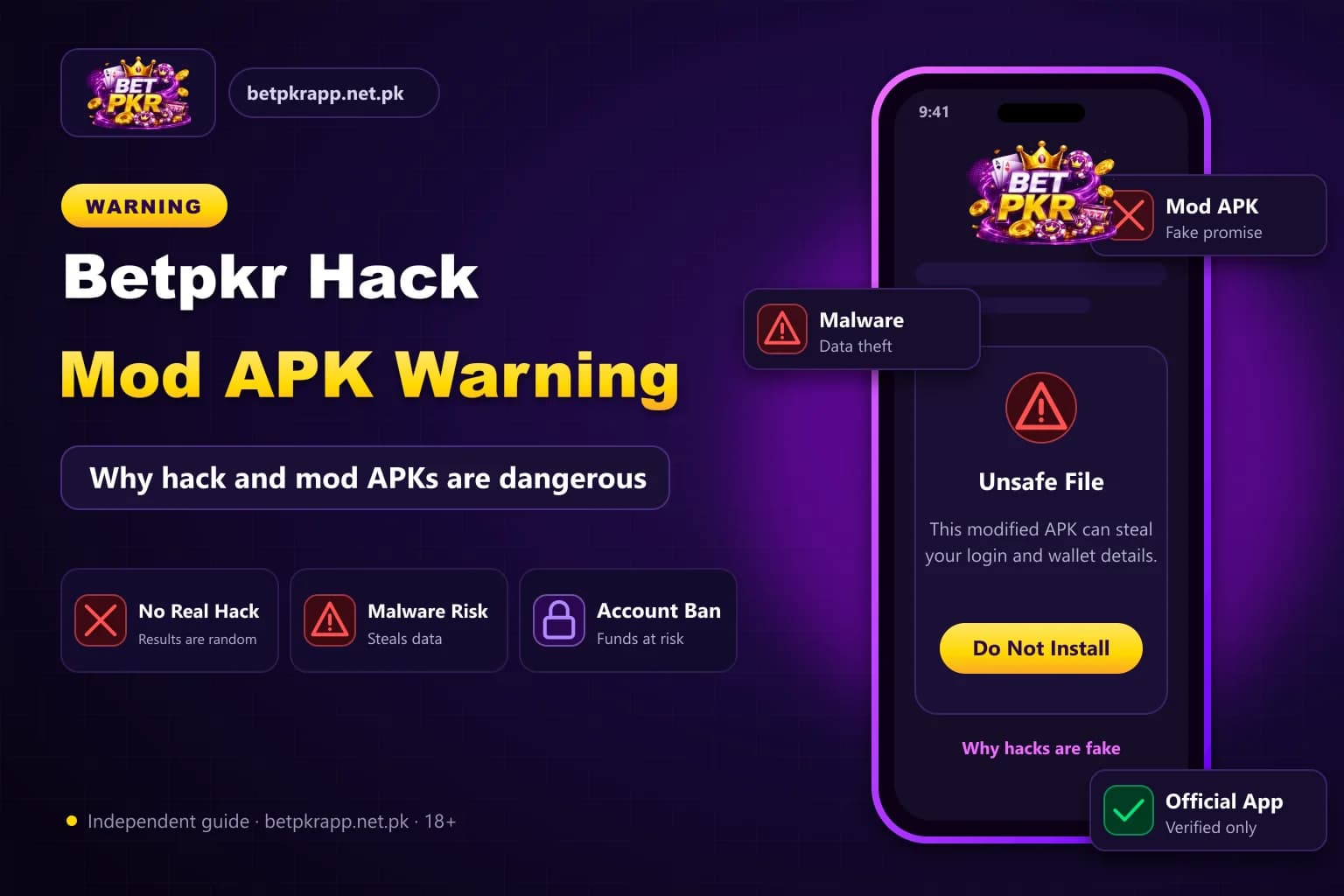 Betpkr Hack Mod APK Warning: Why hack and mod APKs are dangerous Betpkr Hack Mod APK Warning: Why hack and mod APKs are dangerous